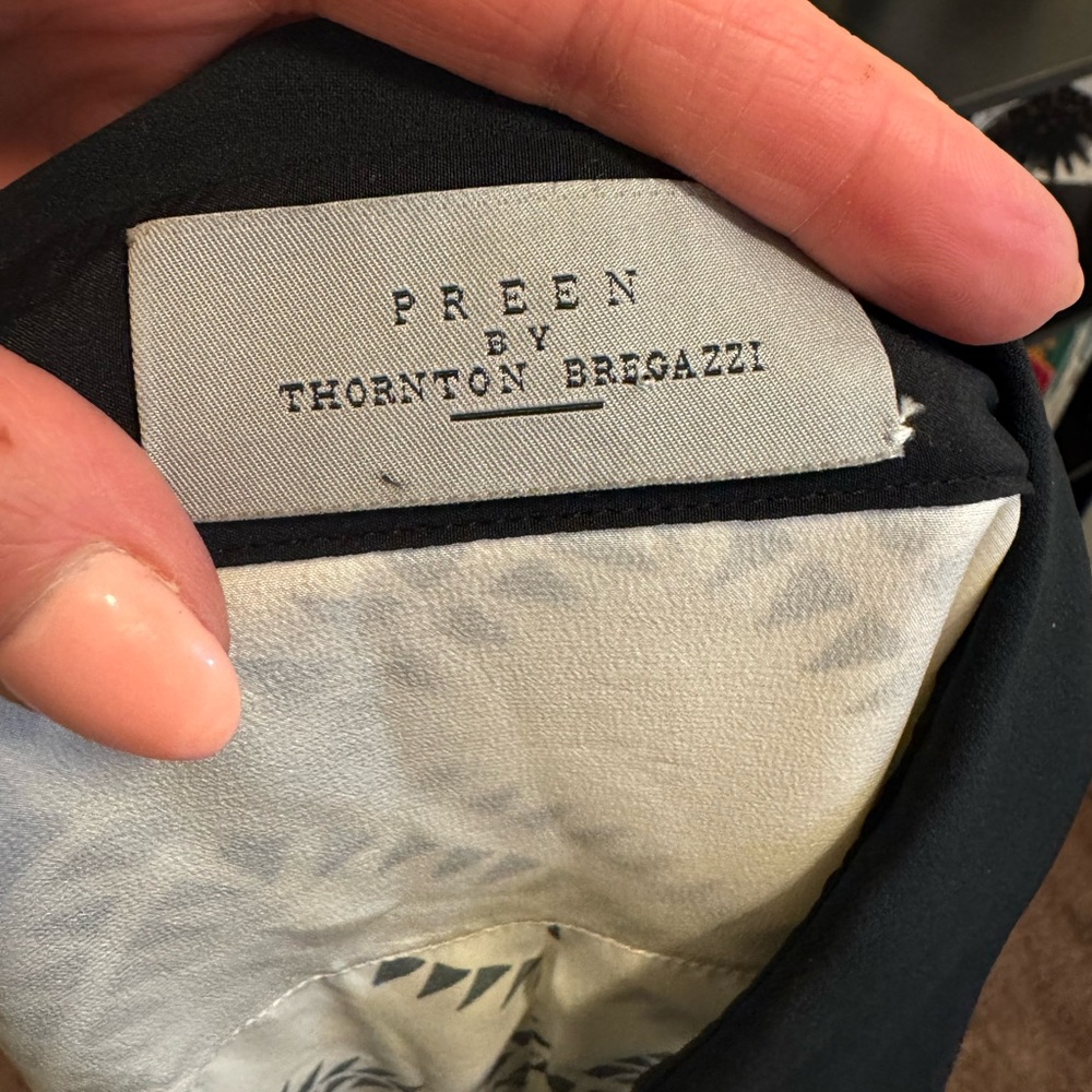 Preen by Thornton Bregazzi Red Black Art Deco Silk Wrap Dress 8 M $1700+ - Picture 13 of 16